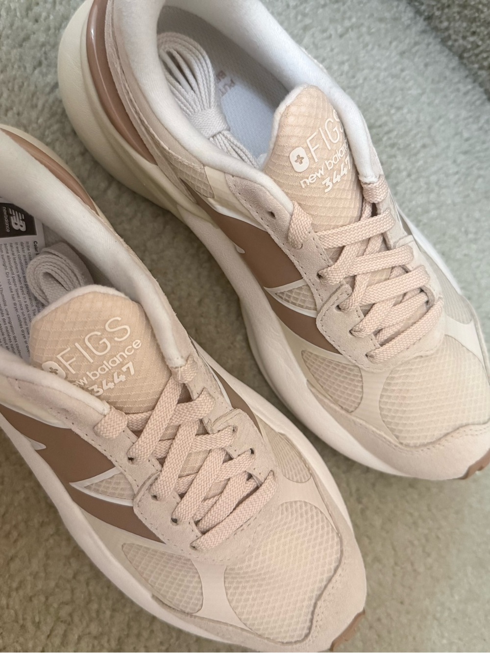 Figs Women's Cream and Blush Sneakers - Picture 4 of 6